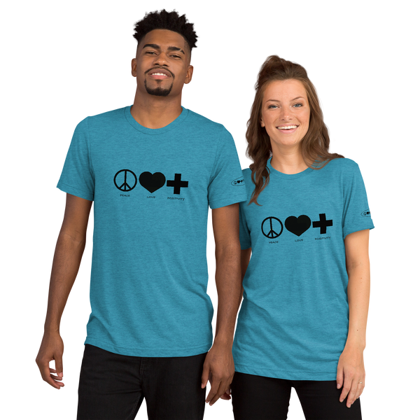 PLP Mono Short Sleeve T-shirt - Black on Aqua